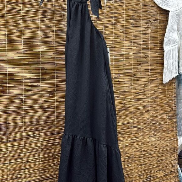 Women's Halter Hi-Lo MIDI Dress - a New Day™ Black S - Picture 2 of 3